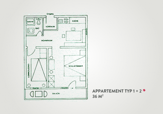 Skizze Appartment Typ 1