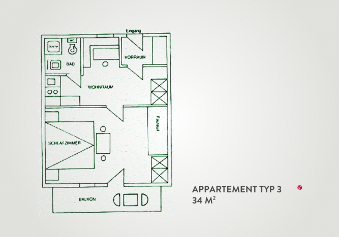 Skizze Appartment Typ 3