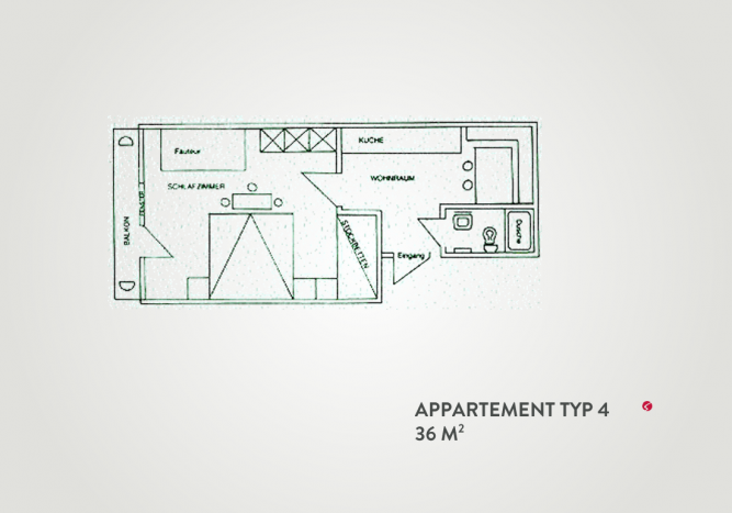 Skizze Appartment Typ 4